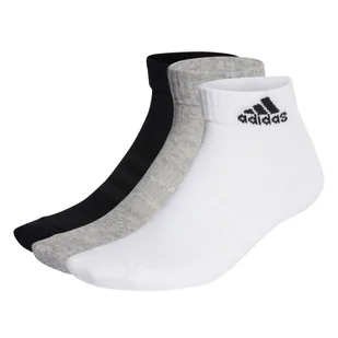 Skarpetki adidas  Cushioned Sportswear Ankle Socks 3 Pairs Grey/White/Black  S - Skarpetki męskie - miniaturka - grafika 1