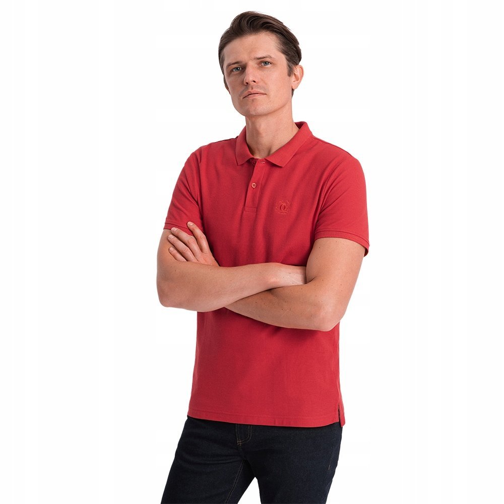 Koszulka męska polo dzianina c.czerw V14 S1374 XXL