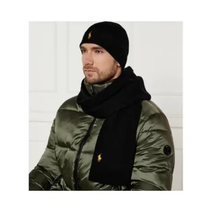 POLO RALPH LAUREN Wełniany szal + czapka - Czapki męskie - miniaturka - grafika 1
