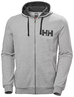 Bluzy męskie - Helly Hansen Helly-Hansen męska bluza z kapturem, z logo na całej długości szary szary melanż M 34163_949-M-949-Medium - grafika 1