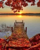 Malowanie po numerach - Malowanie po numerach. Jezioro/pomost jesienią o zachodzie słońca 40 x 50 5612 - Norimpex - miniaturka - grafika 1