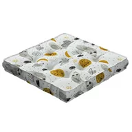 Pufy i podnóżki - Siedzisko Tomi, Biało-Szara, 40 × 40 × 6 Cm, Magic Collection - miniaturka - grafika 1