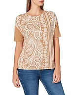 Koszulki i topy damskie - Gerry Weber T-shirt damski, Brązowy/ecru/biały naszywka, 36 - miniaturka - grafika 1