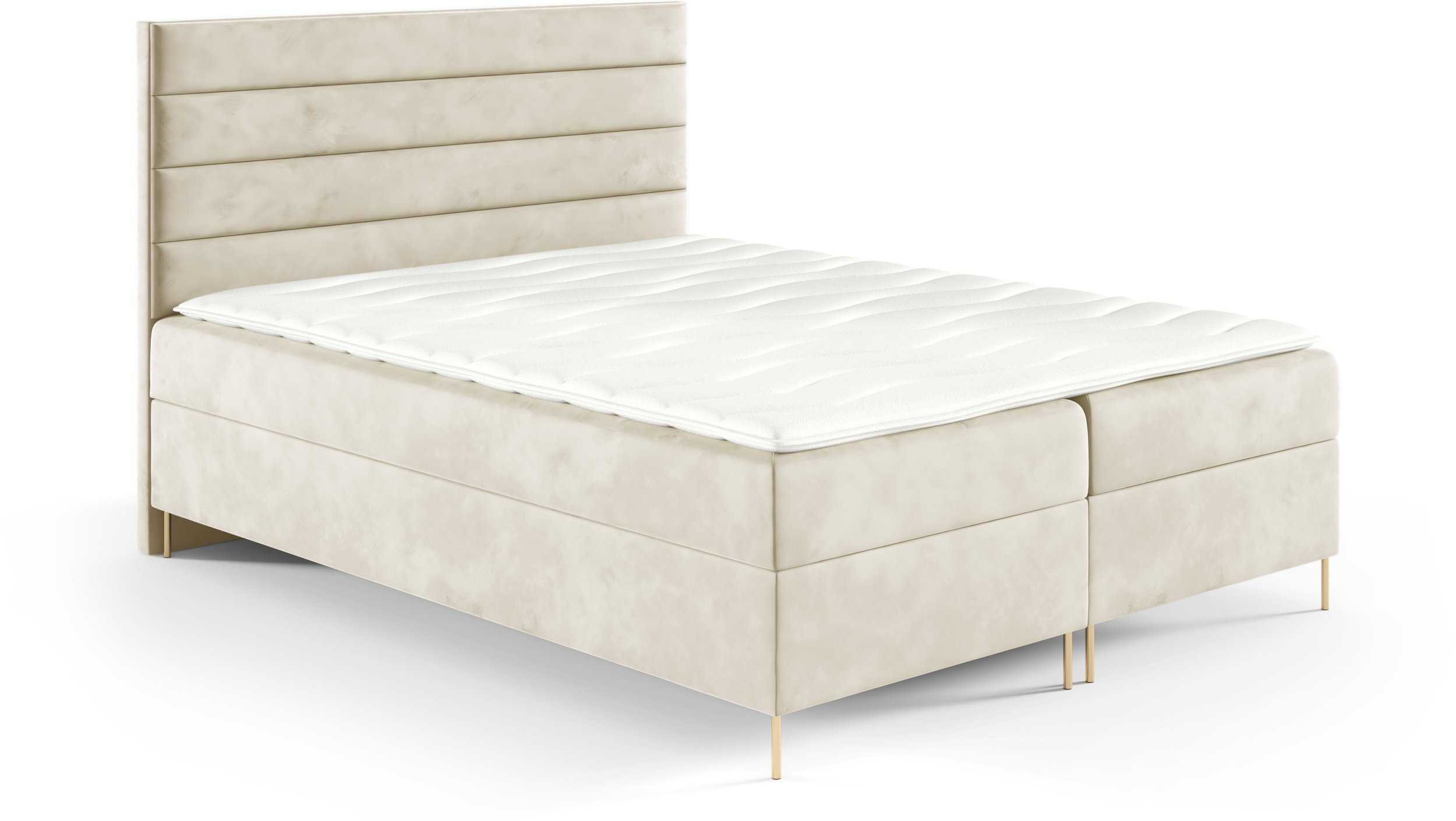 Malys Group Łóżko kontynentalne Bella Box 120x200 z nóżkami riviera 21