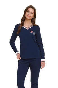 Piżama damska Silvia granatowa XXL - Piżamy damskie - miniaturka - grafika 2