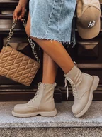 Botki damskie - Botki damskie MOONSTONE khaki Dstreet ZY0369-40 - miniaturka - grafika 1