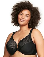 Biustonosze - Glamorise Damski biustonosz z zapięciem z przodu Wonderwire #1245, Czarny (czarny 002), 110J - miniaturka - grafika 1