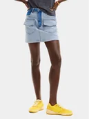 Spódnice - Desigual Spódnica jeansowa Rimini 24SWFD08 Niebieski Regular Fit - miniaturka - grafika 1