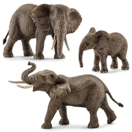 Klocki - Schleich Wild Life - Zestaw figurek rodzina słoni, figurki zwierząt dla dzieci 3 szt. - miniaturka - grafika 1