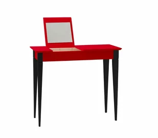 Toaletka MIMO z Lusterkiem - 65x35cm Czarne Nogi / Czerwona - Toaletki - miniaturka - grafika 1