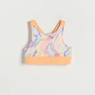 Reserved - Sportowy top we wzory - Wielobarwny - Bluzki dla dziewczynek - miniaturka - grafika 1