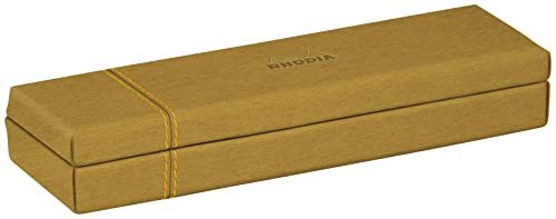 Rhodia 194507C - Etui na długopisy 21x5,5x3cm, elegancka sztuczna skóra, na ołówki, pędzle i długopisy, 1 sztuka, kolor złoty