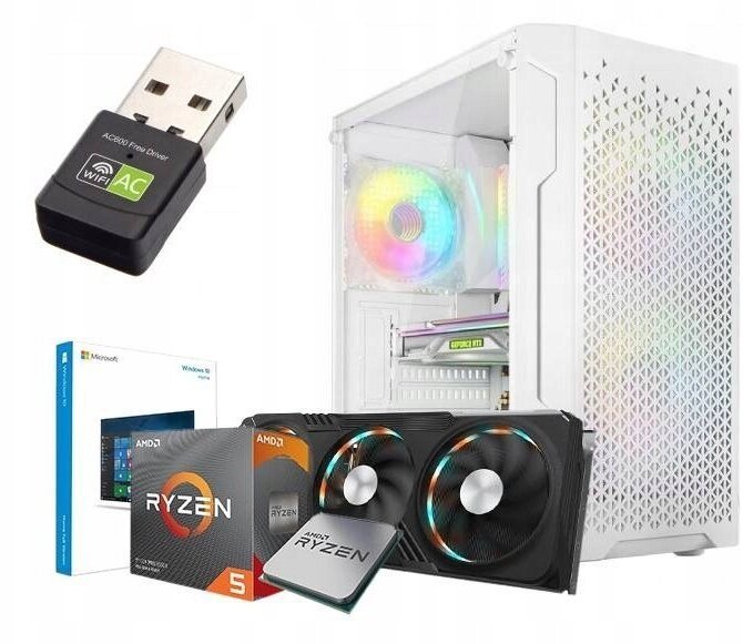Netcom BIAŁY KOMPUTER RYZEN 5 5600 16GB RTX 5060 8GB SSD 1TB W11