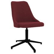 Krzesła - shumee shumee Obrotowe krzesło stołowe winna czerwień obite tkaniną - miniaturka - grafika 1