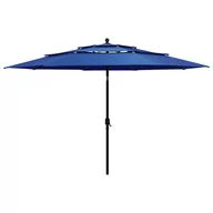 Parasole ogrodowe - vidaXL Lumarko 3-poziomowy parasol na aluminiowym słupku, lazurowy, 3,5 m! 313883 - miniaturka - grafika 1