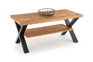 Ławy i stoliki kawowe - Ława kawowa prostokątna XAVIER-LAW jasny dąb / czarny - miniaturka - grafika 1