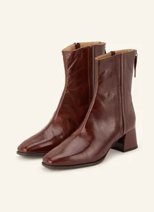 Unisa Botki Lakierowane Lucas braun - UNISA - Botki damskie - miniaturka - grafika 1