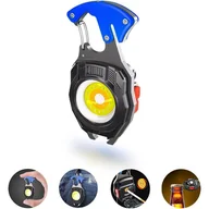 Latarki - Miniaturowa latarka LED na breloku, wodoodporna lampa inspekcyjna, mini latarka ładowana przez USB, niebieska - miniaturka - grafika 1