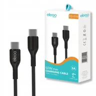 Kable USB - Kabel silikonowy przewód USB-C do USB-C 3A 60W 1m CZARNY szybkie ładowanie - miniaturka - grafika 1