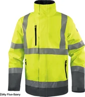 Kurtki męskie - Kurtka męska Delta Plus TRACK - kurtka ostrzegawcza ocieplana z poliestru powlekanego PU 4 kieszenie. tkanina pikowana, poliester ripstop - żółty fluo-szary 5XL - miniaturka - grafika 1