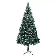 Choinki - vidaXL Sztuczna choinka z szyszkami i białym śniegiem, 210 cm - miniaturka - grafika 1