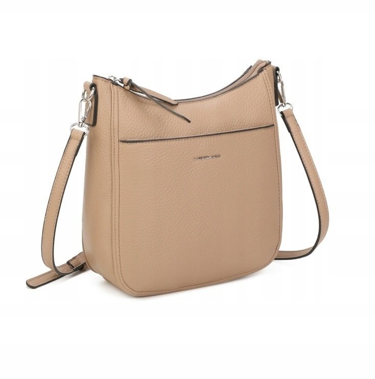 Torebka Damska Pojemna Listonoszka Crossbody Beżowa Codzienna LUIGISANTO