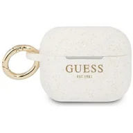 Akcesoria do słuchawek - GUESS Silicone Glitter do Apple AirPods Pro Biały - miniaturka - grafika 1