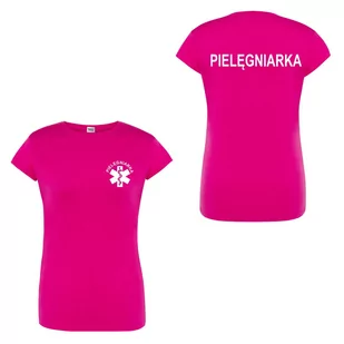 T-shirt -  pielegniarka koszulka medyczna damska fuksja L - Odzież medyczna - miniaturka - grafika 1