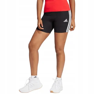 Spodenki damskie adidas Essentials 3-Stripes High Waisted Biker czarne - Spodenki damskie Spodenki damskie adidas Essentials 3-Stripes High Waisted Biker czarne - Spodenki damskie - miniaturka - grafika 1