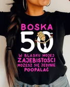 Koszulki i topy damskie - koszulka na 50 urodziny dla koleżanki boska 50 - blondynka - miniaturka - grafika 1