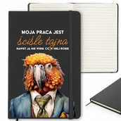 Notesy i bloczki - Notes Notatnik Czarny w Linię Z Gumką MOJA PRACA JEST ŚCIŚLE TAJNA Wzory - miniaturka - grafika 1