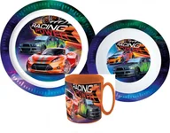 Miseczki i talerzyki dla dzieci - Oryginalny zestaw 3 naczyń obiadowych Racing Power - miniaturka - grafika 1