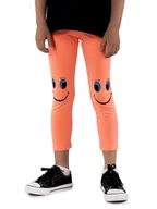 Legginsy - Legginsy dziewczęce getry długie 7/8 uśmiech pomarańczowe 122-128 YOCLUB - miniaturka - grafika 1