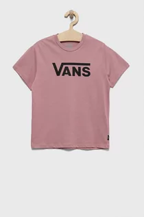 Koszulki dla dziewczynek - Vans t-shirt bawełniany dziecięcy kolor fioletowy - grafika 1