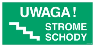 AC025 UWAGA! STROME SCHODY LEWOSTRONNE, KS - FOLIA PODŁOGOWA FOTOLUMINESCENCYJNA; (800X400MM) - Systemy ekspozycyjne i znaki informacyjne - miniaturka - grafika 1