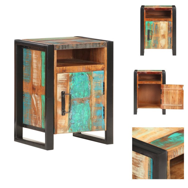 vidaXL Szafka nocna 40x35x55 cm lite stare drewno - Szafki nocne