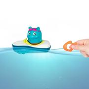 Zabawki do kąpieli - Land Of B Zestaw Do Kąpieli - Łódka z Napędem i Pasażerem Sikawką - Pull & Go Rider - - miniaturka - grafika 1