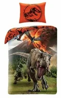 Pościel dla dzieci - Halantex Pościel bawełniana 140x200 Jurassic World Park Jurajski dinozaury T-Rex wulkan 1881 poszewka 70x90 - miniaturka - grafika 1