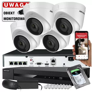 Zestaw 4 kamer IP Hikvision IPCAM-T4 4Mpx PoE - Zestawy do monitoringu - miniaturka - grafika 1