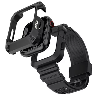 Kingxbar CYF134 2w1 pancerne etui Apple Watch 8, 7 (45 mm) ze stali nierdzewnej z paskiem czarne - Akcesoria do smartwatchy - miniaturka - grafika 2