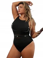 Stroje kąpielowe - SHEIN PLUS SIZE STRÓJ KĄPIELOWY GRANATOWY 46 Ł9A - miniaturka - grafika 1