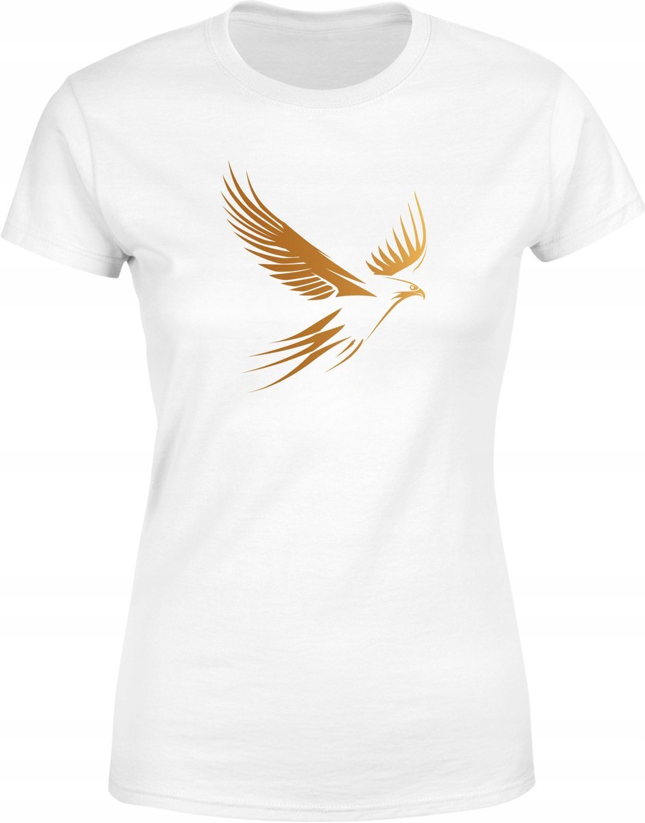 Koszulka damska Złoty Orzeł w locie elegancki T-shirt damskiL
