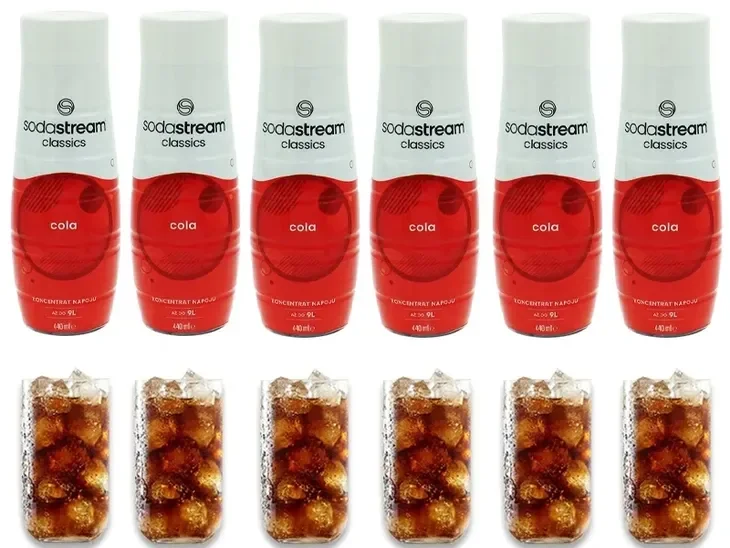 6x Syrop Koncentrat Cola Classic Do Saturatora Sodastream 9l Napoju Z 440ml