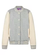 Kurtki i płaszcze dla dziewczynek - myMo KIDS Dziewczęca kurtka College z dresu, szary melanż żółty, 116/6Y, Szary melanż żółty, 116 cm - miniaturka - grafika 1