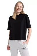 Koszulki i topy damskie - DeFacto T-shirt damski, czarny, XS - miniaturka - grafika 1