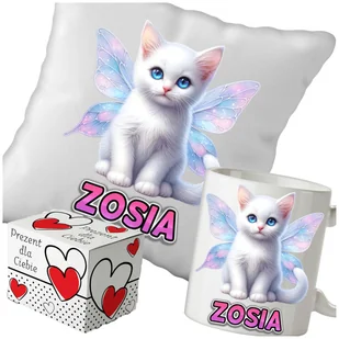 Kubek + Poduszka Koty Kotki Kotek 330ml 40x40cm i Opakowanie Na Prezent i Imię - Gadżety dla niej i dla niego - miniaturka - grafika 1