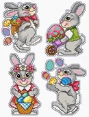 Pasmanteria - Zestaw do haftu krzyżykowego kanwa plastikowa mulina DMC - Zajączki - miniaturka - grafika 1