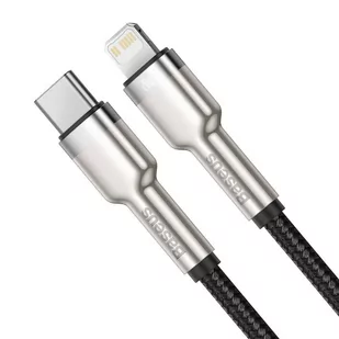 Baseus Cafule Metal Data kabel USB Typ C - Lightning 20 W Power Delivery 1 m czarny (CATLJK-A01) - Kable USB - miniaturka - grafika 2