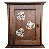 Szafki na klucze - Szafka na klucze ciemny  brąz , liście monstera - miniaturka - grafika 1