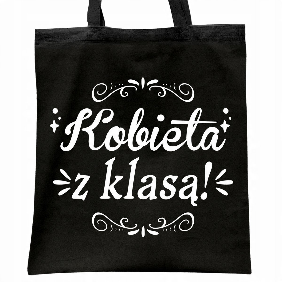 Torba bawełniana czarna na zakupy Dzień Kobiet Dla Kobiety Prezent